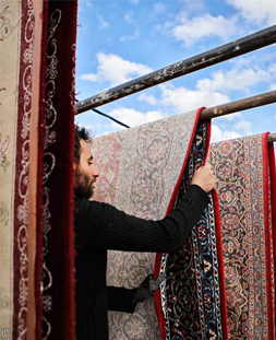 خشک کردن قالی در قالیشویی هفت تیر 
